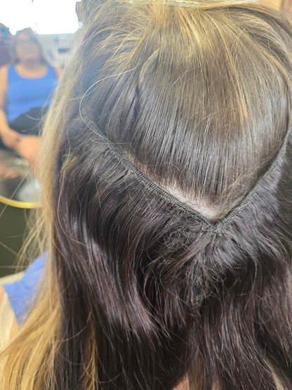 Signature Wrap Around in Rachel installed on client hair